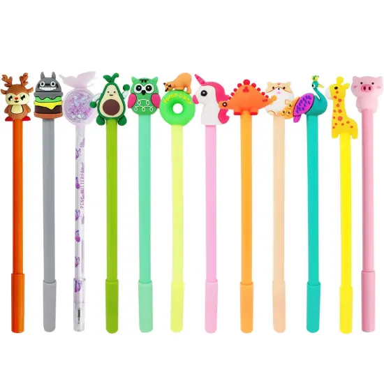 Wrapables Gel Pens School Office Supplies (12 pack) Cute Critters {1}