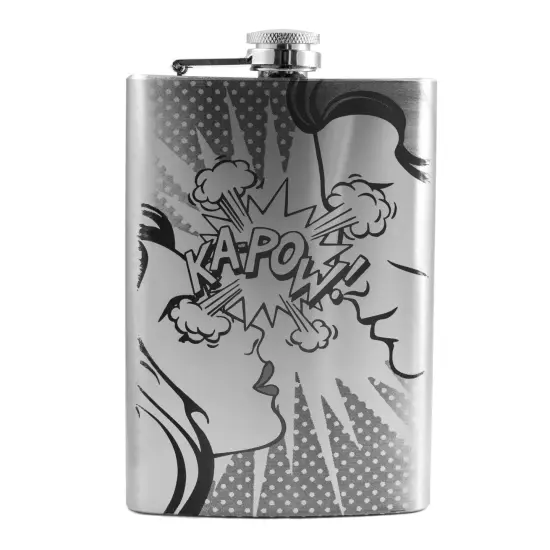 8oz Ka-Pow Stainless Steel Flask {1}
