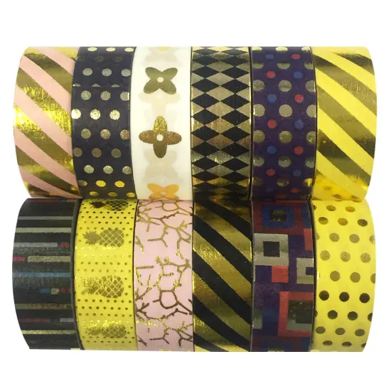 Wrapables Washi Tapes Decorative Masking Tapes, Set of 12, ADSET66 {1}