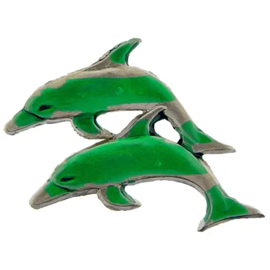 Two Dolphins Pin 1" {1}