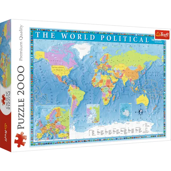 2000 Piece Jigsaw Puzzle, Political Map of The World, Globe, Countries, Earth, Adult Puzzles, Trefl 27099 {1}