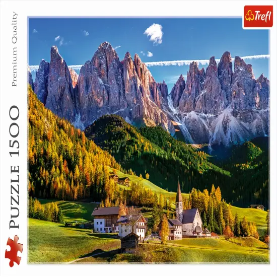 1500 Piece Jigsaw Puzzles, Val Di Funes Valley, Dolomites Mountain Puzzle, Puzzle of Italy, Adult Puzzles, Trefl 26163 {3}