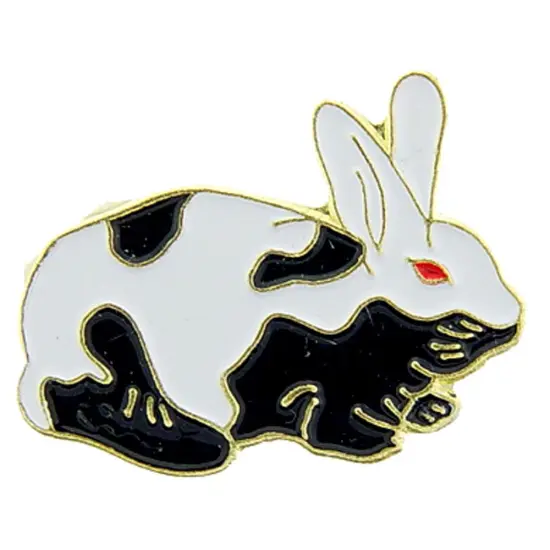 Black & White Rabbit Pin 1" {1}