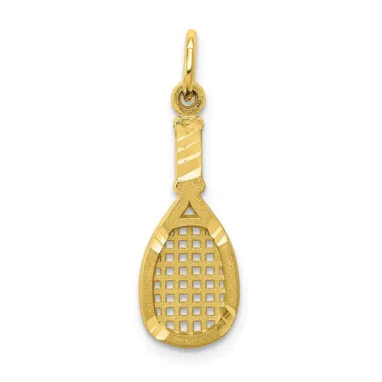 10K Yellow Gold Racquetball Racquet Charm FindingKing 25 X 7mm Jewerly {1}