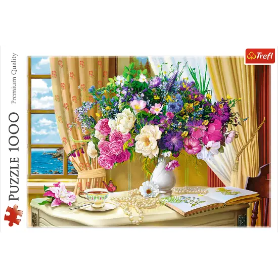 1000 Piece Jigsaw Puzzle, Flowers in The Morning, Painting Puzzle, Plants and Flower Puzzle, Adult Puzzles, Trefl 10526 {3}
