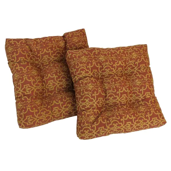 19-inch Squared Spun Polyester Tufted Dining Chair Cushion (Set of Two) - Vanya Paprika {1}