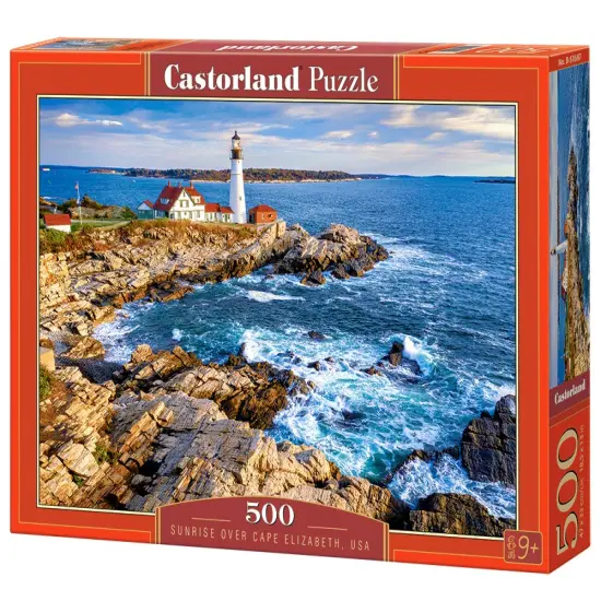 500 Piece Jigsaw Puzzle, Sunrise over Cape Elizabeth, Sea puzzle, Seashore, USA, Adult Puzzles, Castorland B-53667 {1}