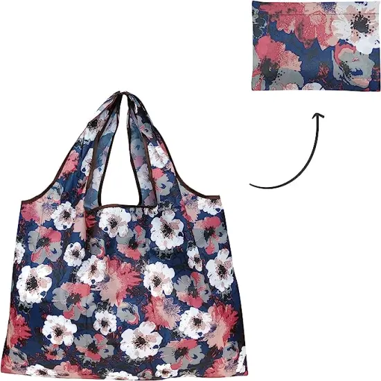 Wrapables Large Foldable Tote Nylon Reusable Grocery Bag, 3 Pack Cacti, Floral {5}