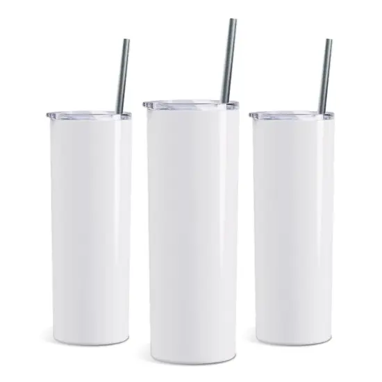 ProSub 20oz Straight Skinny Tumbler Sublimation Blanks - Gloss White {4}
