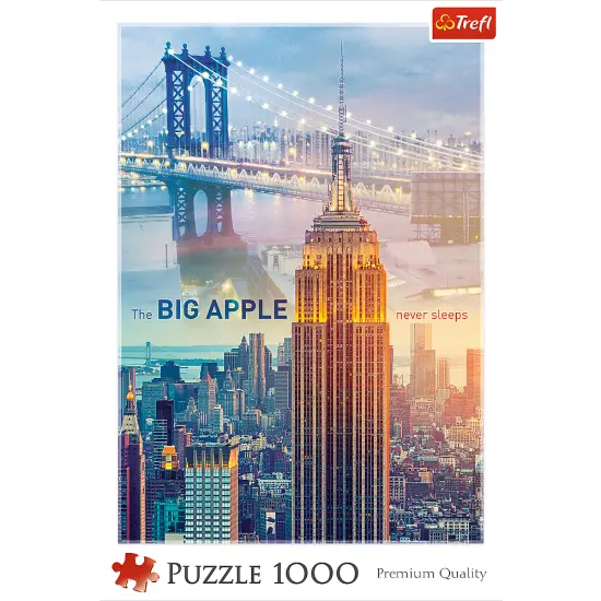 1000 Piece Jigsaw Puzzle, New York at Dawn, Brooklyn Bridge, Empire State Building, City Skyline, USA, Adult Puzzles, Trefl 10393 {3}