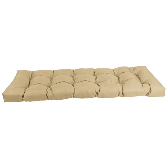 60-inch by 19-inch Tufted Solid Outdoor Spun Polyester Loveseat Cushion Tan-Color {1}
