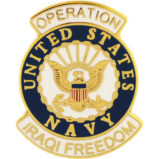 U.S. Navy Logo Operation Iraqi Freedom Pin 1" {1}