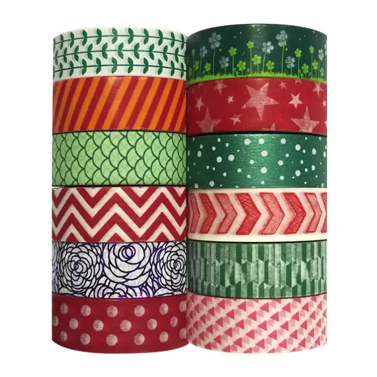 Wrapables Washi Tapes Decorative Masking Tapes, Set of 12, ADSET53 {2}