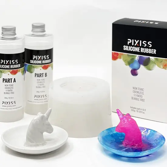 Pixiss 4kg/Gallon Silicone Mold Making Kit Liquid Silicone Rubber Bubble Free Clear {6}
