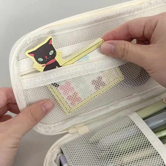 Wrapables Large Capacity Pencil Case, Expandable Pencil Pouch for Stationery Tools Pistachio Green {3}