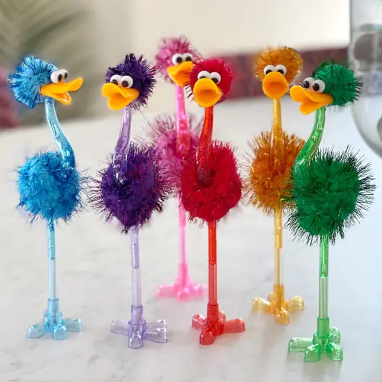 Wrapables Ostrich Ballpoint Pens, Novelty Pens for Office and Party Favors (Set of 6) {3}