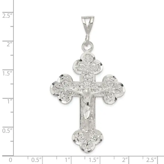 Sterling Silver Crucifix Pendant Religious Jewelry 60mm x 32.8mm {2}