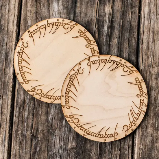 The One Coaster Set of 2 Raw Wood {1}