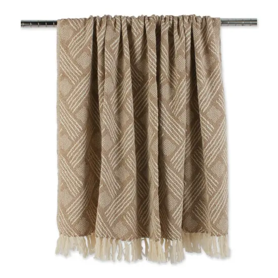DII Natural Tone Diagonal Stripe Acrylic Throw {2}