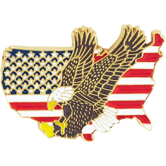 USA Map with Eagle Pin 1" {1}