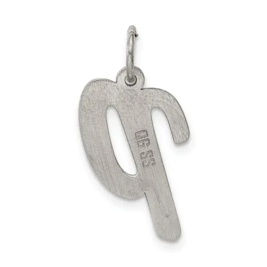 Sterling Silver Large Script Initial Letter P Charm Jewerly 21mm x 11mm {3}