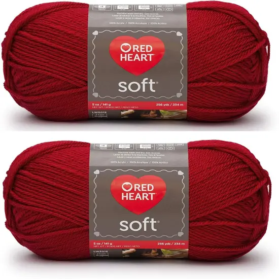 (Pack of 2) Red Heart Soft Yarn-Really Red {1}