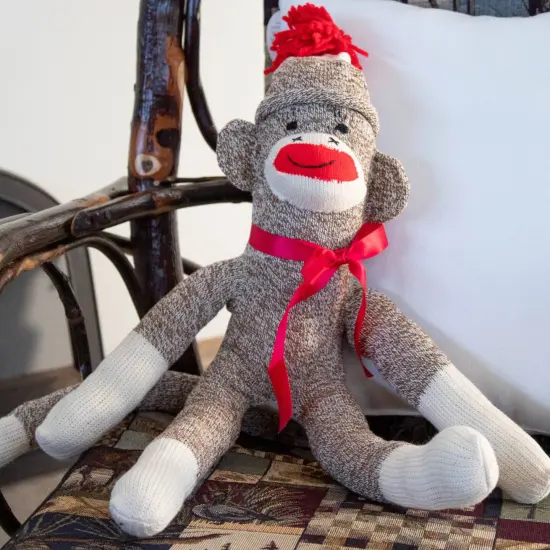 Lehman's Stuffed Monkey Rockford Red Heel Handmade 24 inch Brown {7}