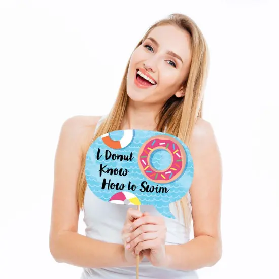 Big Dot of Happiness Funny Make a Splash - Pool Party - Summer Swimming Party or Birthday Party Photo Booth Props Kit - 10 Piece {3}