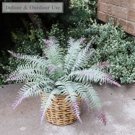 20" Frost River Fern Bush &ndash; Dusty Silk Faux Plant for Indoor & Outdoor Home & Office Decor {1}