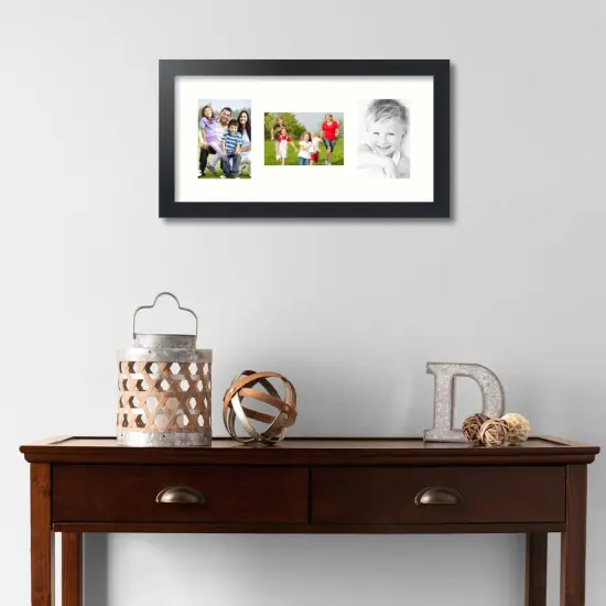 ArtToFrames Collage Photo Picture Frame with 3 - 4x6 inch Openings, Framed in Black with Over 62 Mat Color Options and Regular Glass (CSM-3926-113) {2}