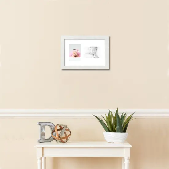 ArtToFrames Collage Photo Picture Frame with 2 - 4x6 inch Openings, Framed in White with Over 62 Mat Color Options and Regular Glass (CSM-3966-102) {2}