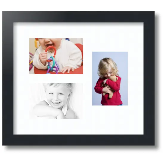 ArtToFrames Collage Photo Picture Frame with 3 - 4x6 inch Openings, Framed in Black with Over 62 Mat Color Options and Regular Glass (CSM-3926-389) {7}