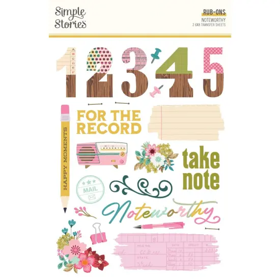 Noteworthy Rub-Ons 6"X8"-2/Pkg {1}