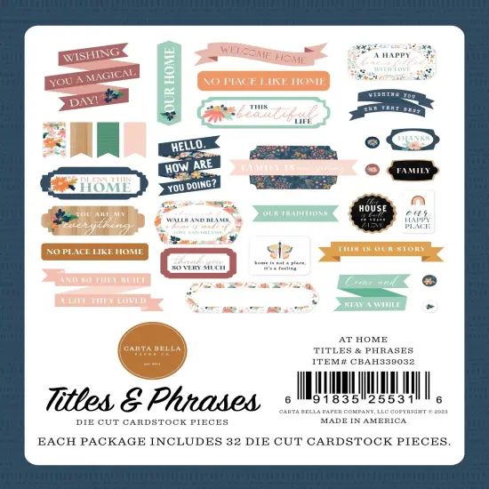 Carta Bella Cardstock Ephemera-Titles & Phrases, At Home {3}