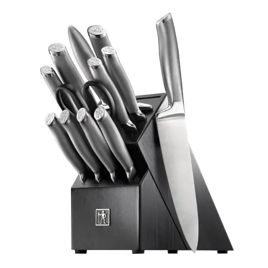 Henckels Modernist 13-pc Knife Set with Block, Chef Knife, Paring Knife, Steak Knife, Black, Stainless Steel {1}
