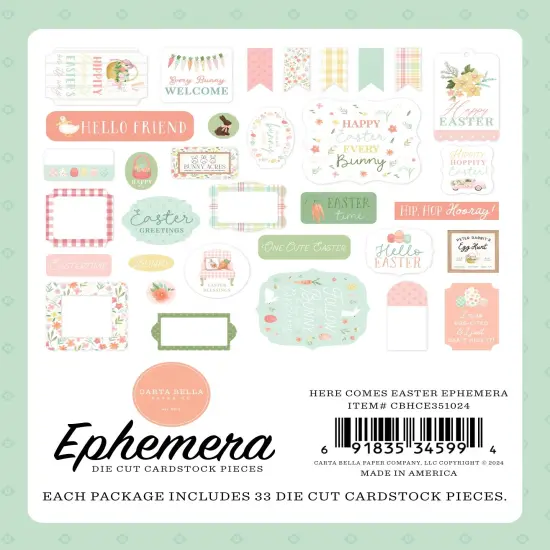 Carta Bella Cardstock Ephemera 33/Pkg-Icons, Here Comes Easter {4}