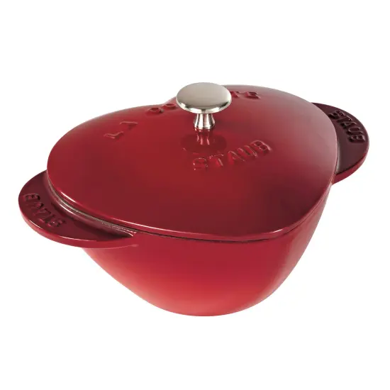 Staub Cast Iron 1.75-qt Heart Cocotte - Cherry {1}