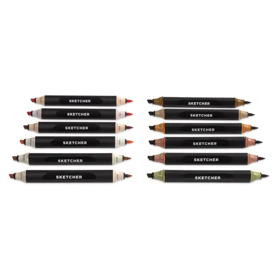 Molotow Sketcher Twin Graphic Markers - Character Kit, Set of 12 {1}