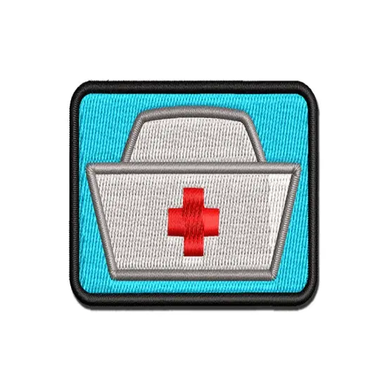 Nurse Cap Hat Multi-Color Embroidered Iron-On or Hook & Loop Patch Applique {1}
