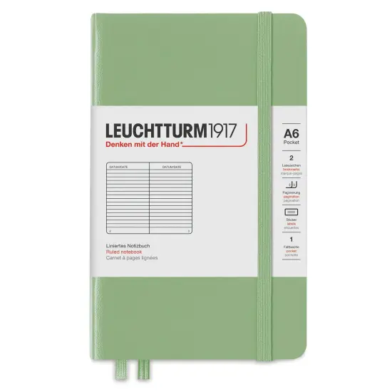 Leuchtturm1917 Ruled Hardbound Notebook - Sage, 3-1/2" x 6" {1}