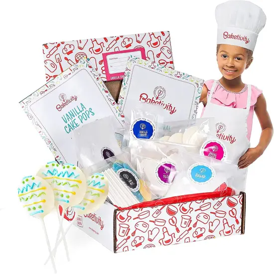BAKETIVITY Kids Baking DIY Activity Kit - Bake Delicious Vanilla Cake Pops with Pre-Measured Ingredients {1}