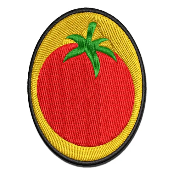 Tomato Garden Fruit Multi-Color Embroidered Iron-On or Hook & Loop Patch Applique {1}