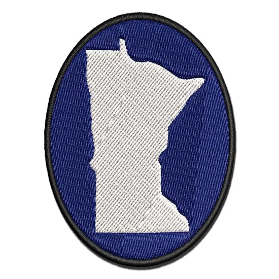 Minnesota State Silhouette Multi-Color Embroidered Iron-On or Hook & Loop Patch Applique {1}