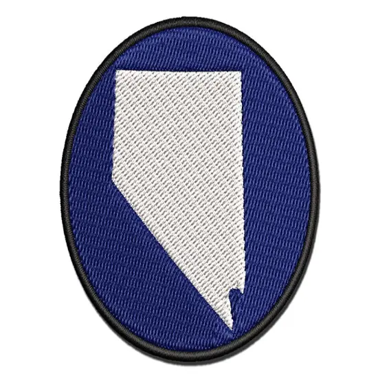 Nevada State Silhouette Multi-Color Embroidered Iron-On or Hook & Loop Patch Applique {1}