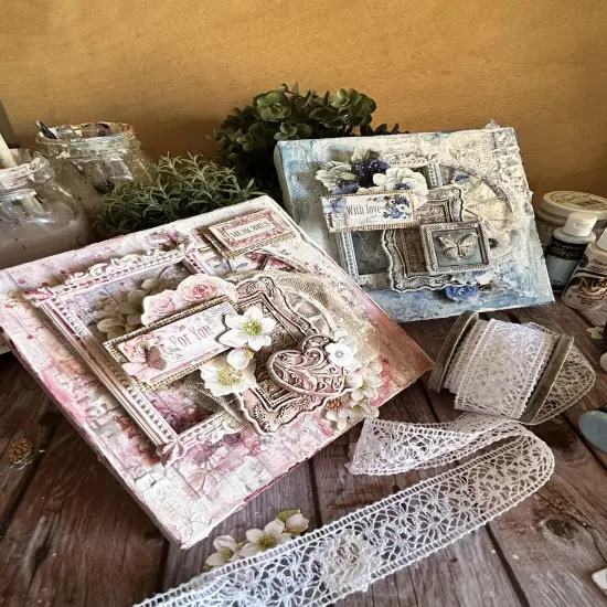 Stamperia Soft Maxi Mould A4-Blue Land Starts And Hearts {1}