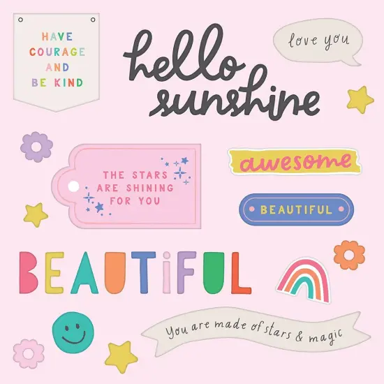 Pebbles Cool Girl Thickers Stickers 107/Pkg-Phrase {6}