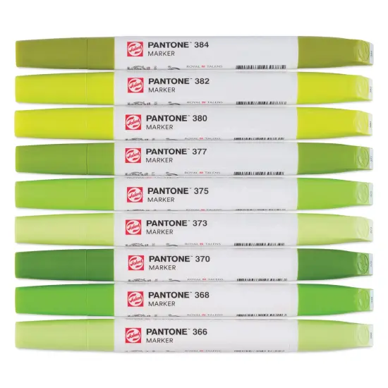 Pantone Dual Tip Markers - Green Yellow, Set of 9 {1}