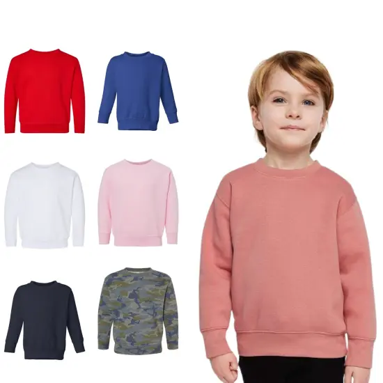 Rabbit Skins&reg; Toddler Fleece Crewneck Sweatshirt - 3317 Navy {4}