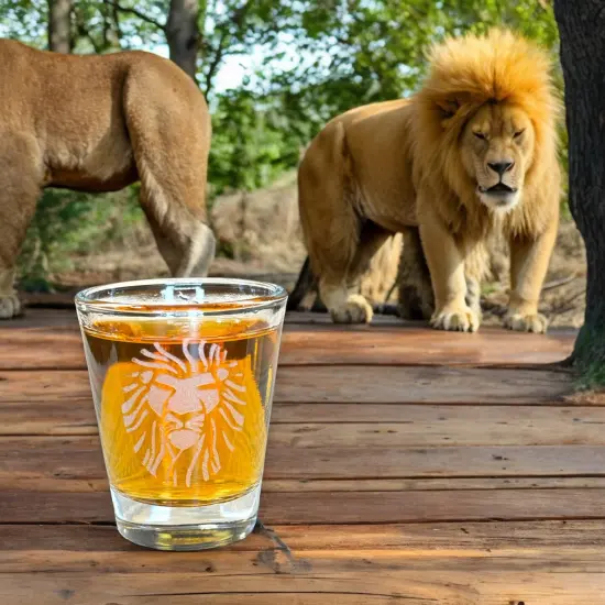 2oz Lion Portrait Shot glass {7}