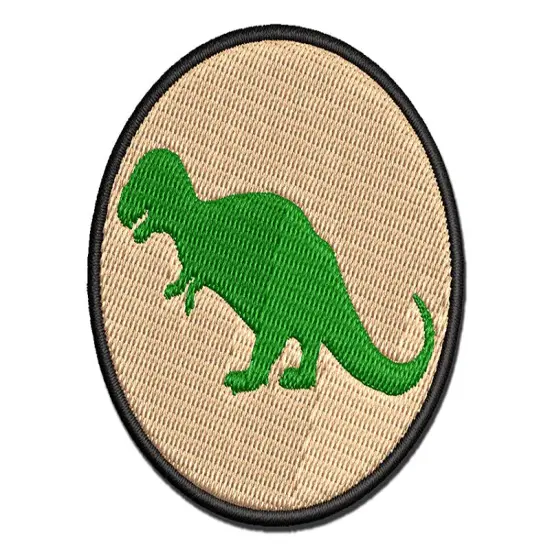 Tyrannosaurus Rex Dinosaur Solid Multi-Color Embroidered Iron-On or Hook & Loop Patch Applique {1}